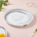 Swirl Snack Ceramic Dinner Plate Grey 10.5 Inch Nestasia