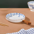 Blue Daisy Baking Plate With Handle 7.5 Inch Nestasia