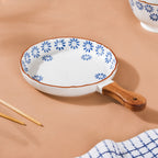 Blue Daisy Baking Plate With Handle 7.5 Inch Nestasia