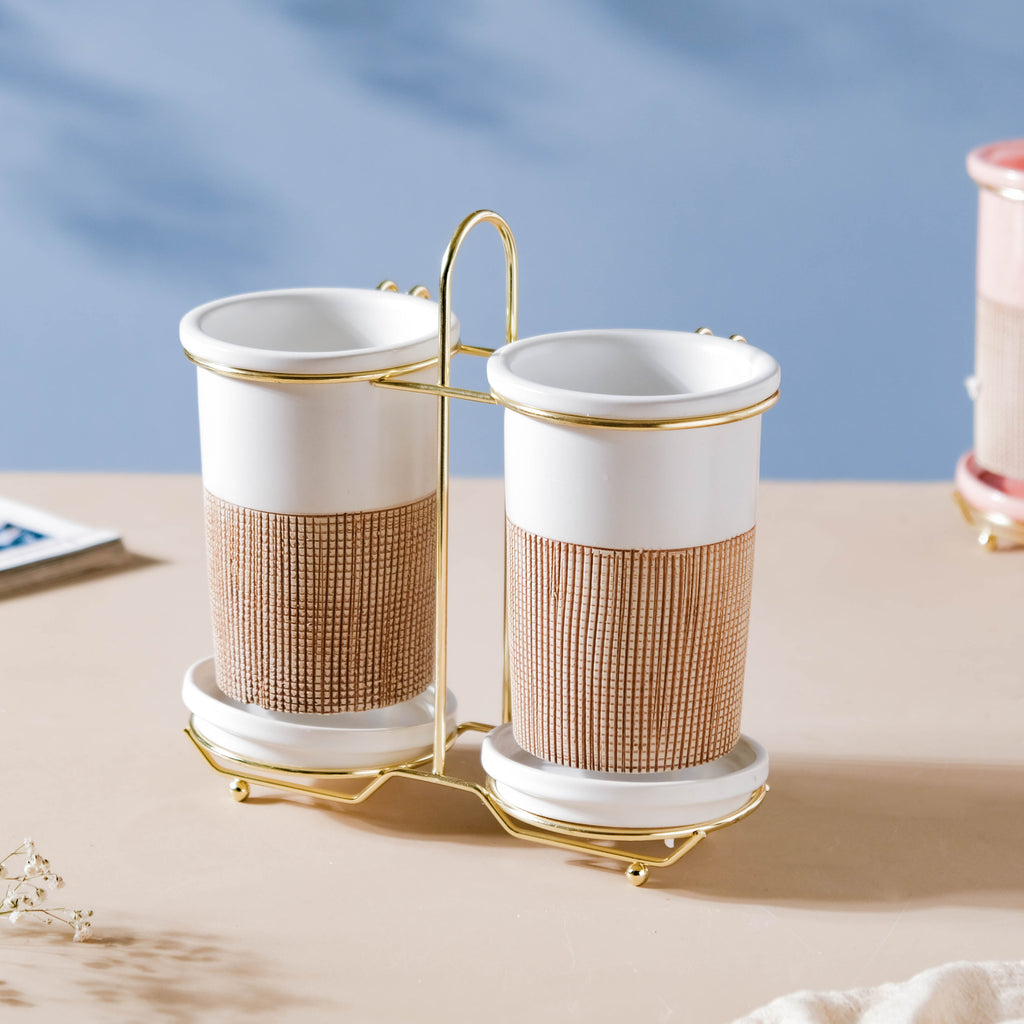 Gemini Twin Tumbler Set Of 2 White Nestasia