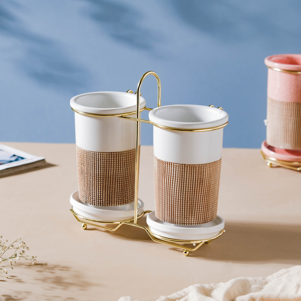 Gemini Twin Tumbler Set Of 2 White Nestasia