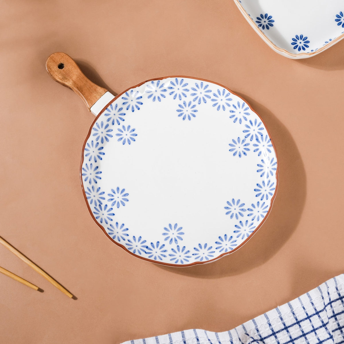 Floral Ceramic Pasta Plate Nestasia