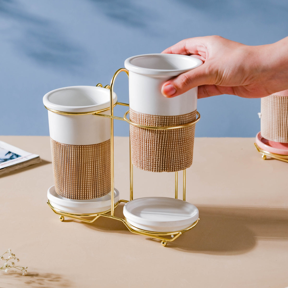 Gemini Twin Tumbler Set Of 2 White Nestasia