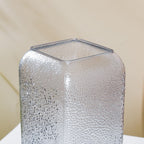 Art Deco Pebble Patterned Glass Vase Grey 9.5 Inch Nestasia