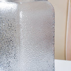 Art Deco Pebble Patterned Glass Vase Grey 9.5 Inch Nestasia