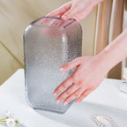 Art Deco Pebble Patterned Glass Vase Grey 9.5 Inch Nestasia