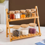 Two Tier Bamboo Countertop Shelf Stand Nestasia