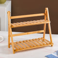 Two Tier Bamboo Countertop Shelf Stand Nestasia