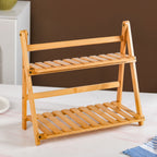 Two Tier Bamboo Countertop Shelf Stand Nestasia