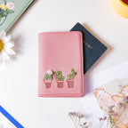 Cactus Two Fold Passport Cover Pink Nestasia