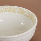 Engraved Rim Ceramic Snack Bowl Yellow Set Of 2 Nestasia