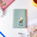 Flower Jar Two Fold Passport Cover Green Nestasia