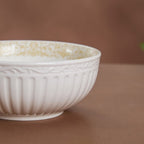 Engraved Rim Ceramic Snack Bowl Yellow Set Of 2 Nestasia