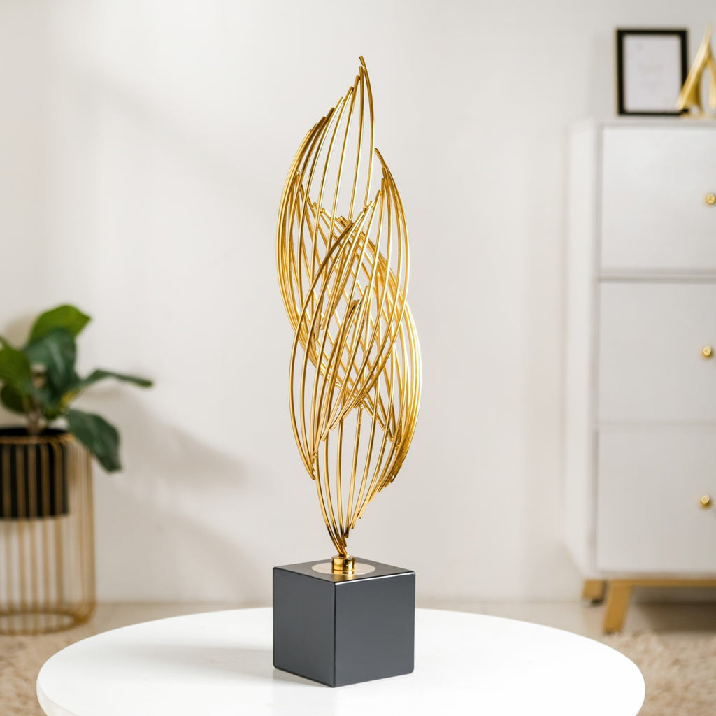 Eternal Flame Sculpture Showpiece Gold Large Nestasia
