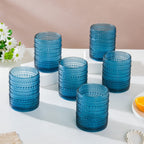 Bubbly Glass Blue Set Of 6 250ml Nestasia