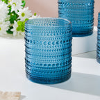 Bubbly Glass Blue Set Of 6 250ml Nestasia