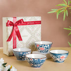 Floral Snack Bowl Set Of 4 With Gift Box Nestasia