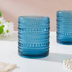 Bubbly Glass Blue Set Of 6 250ml Nestasia