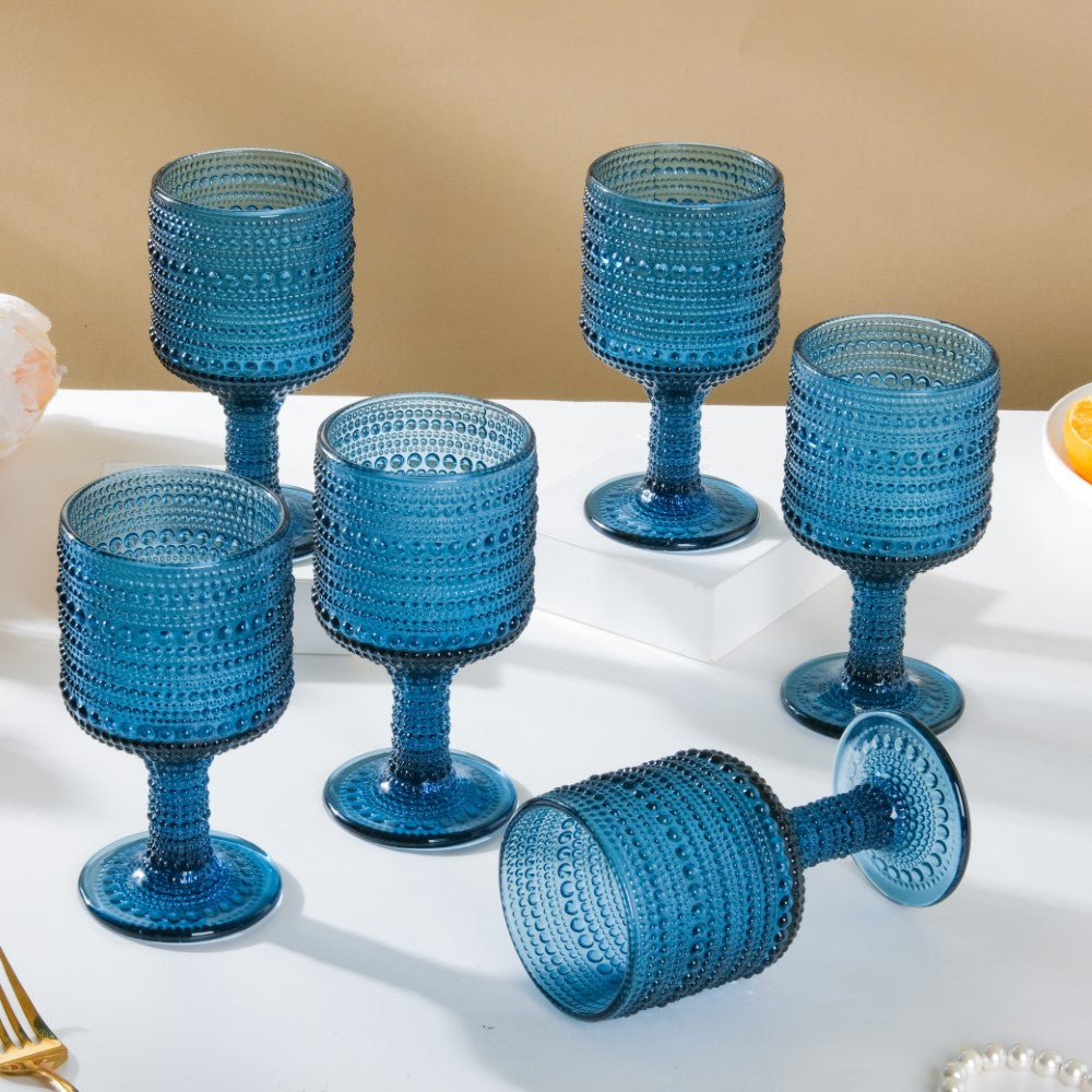 Zesty Wine Glass Blue Set Of 6 250ml Nestasia