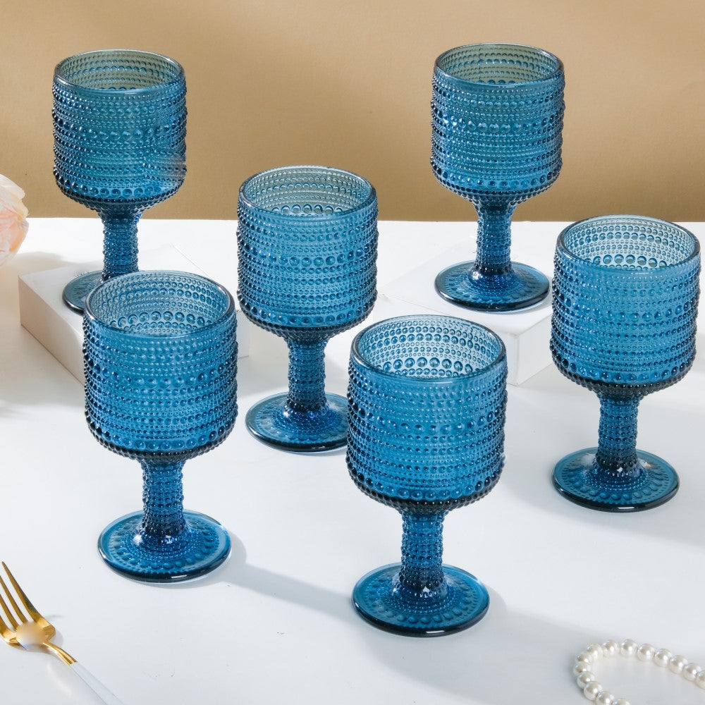 Zesty Wine Glass Blue Set Of 6 250ml Nestasia