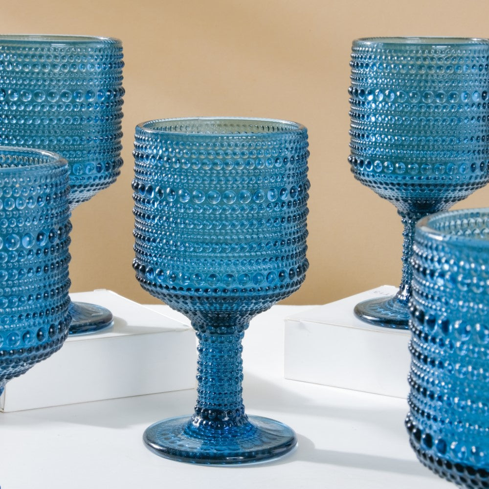 Zesty Wine Glass Blue Set Of 6 250ml Nestasia