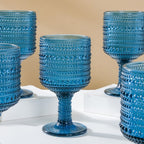 Zesty Wine Glass Blue Set Of 6 250ml Nestasia
