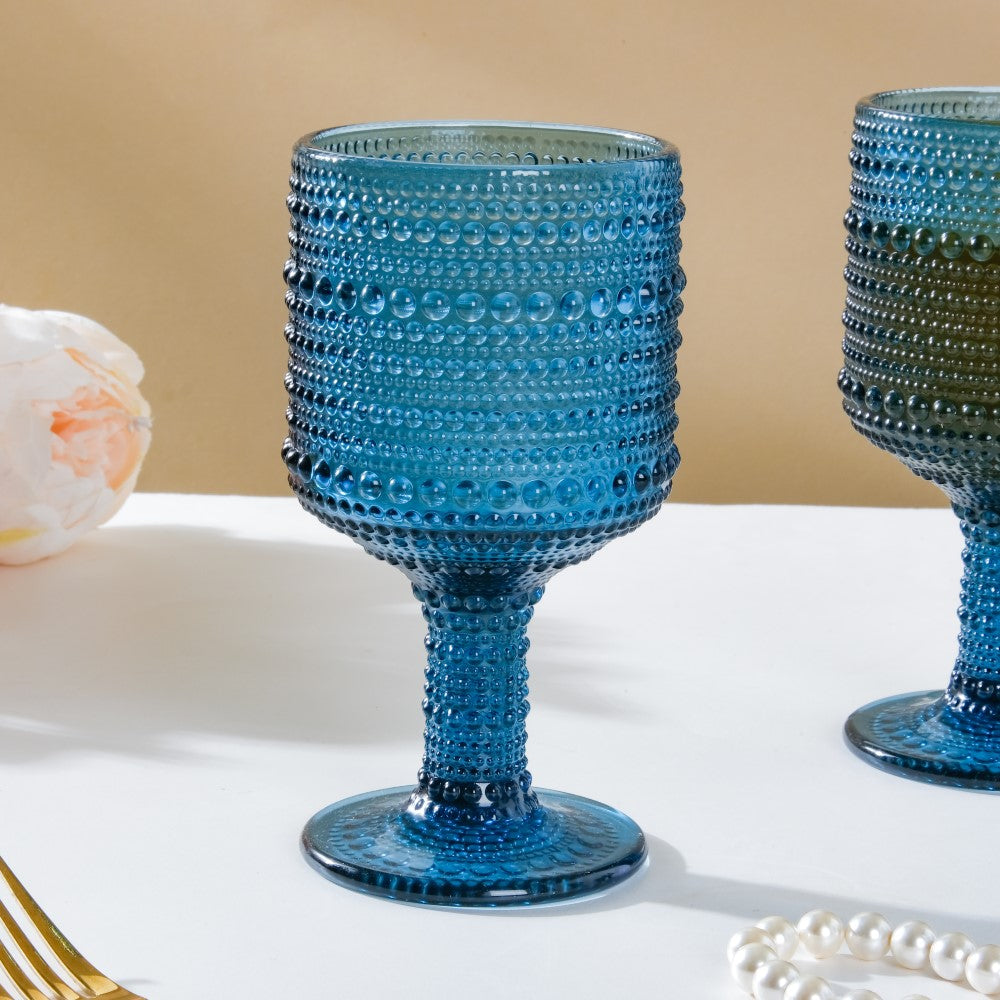 Zesty Wine Glass Blue Set Of 6 250ml Nestasia