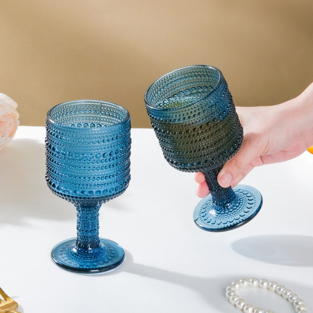 Zesty Wine Glass Blue Set Of 6 250ml Nestasia