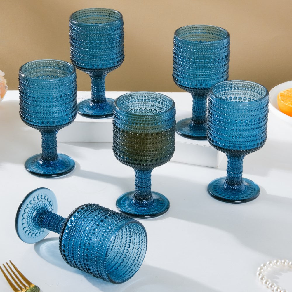 Zesty Wine Glass Blue Set Of 6 250ml Nestasia