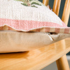 Coral Bloom Embroidered Cotton Cushion Cover 50x35cm Nestasia
