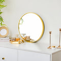 Round Wall Mirror Gold 15 Inch Nestasia
