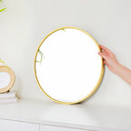 Round Wall Mirror Gold 15 Inch Nestasia