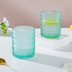 Bubbles Texture Glass Turquoise Set Of 6 250ml Nestasia