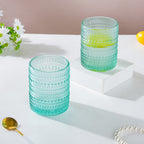 Bubbles Texture Glass Turquoise Set Of 6 250ml Nestasia