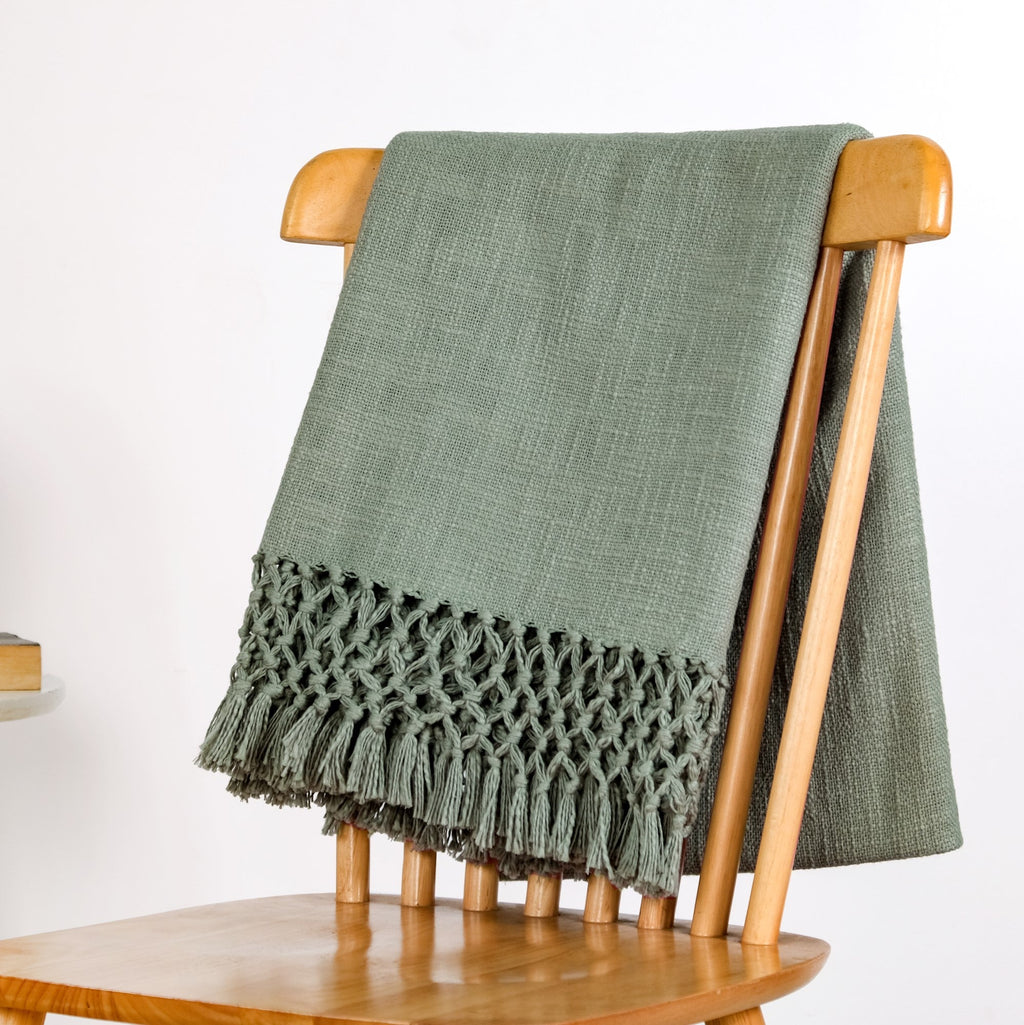 Pure Cotton Woven Throw Blanket Nestasia