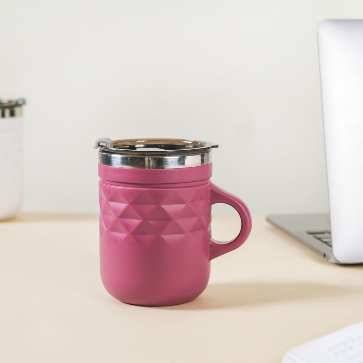 Travel Mug With Lid Magenta 400ml Nestasia