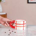 Artsy Ceramic Cup For Coffee Red Set of 2 330ml Nestasia