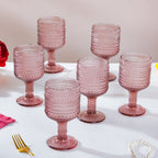 Fizz Bubble Stem Glass Mauve Set Of 6 250ml Nestasia