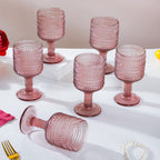 Fizz Bubble Stem Glass Mauve Set Of 6 250ml Nestasia