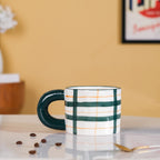 Artsy Ceramic Cup For Coffee Green Set of 2 330ml Nestasia