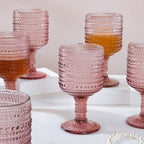 Fizz Bubble Stem Glass Mauve Set Of 6 250ml Nestasia