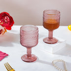 Fizz Bubble Stem Glass Mauve Set Of 6 250ml Nestasia