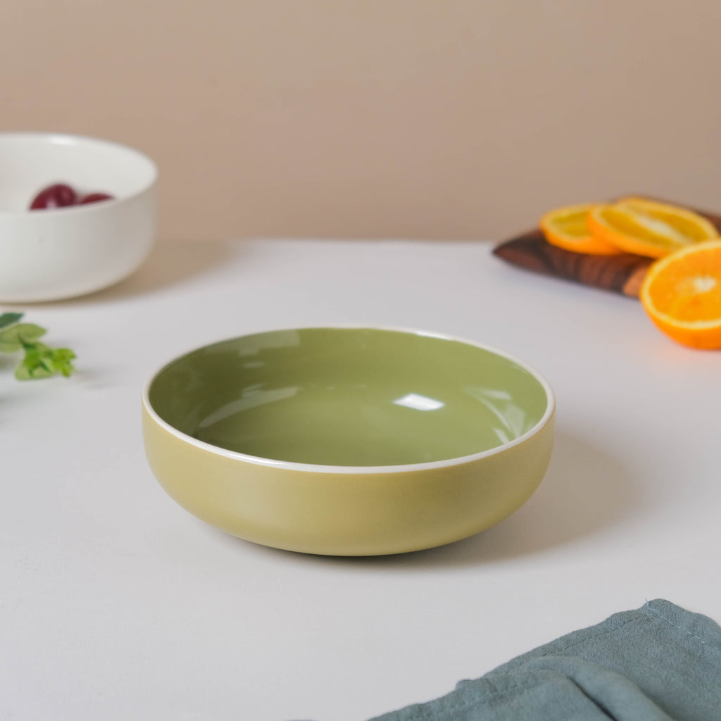 Jaen Olive Green Snack Bowl 7 Inch Nestasia