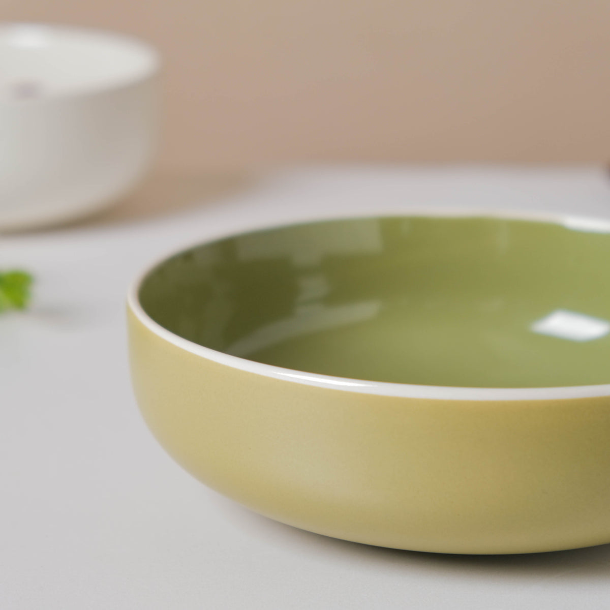 Jaen Olive Green Snack Bowl 7 Inch Nestasia