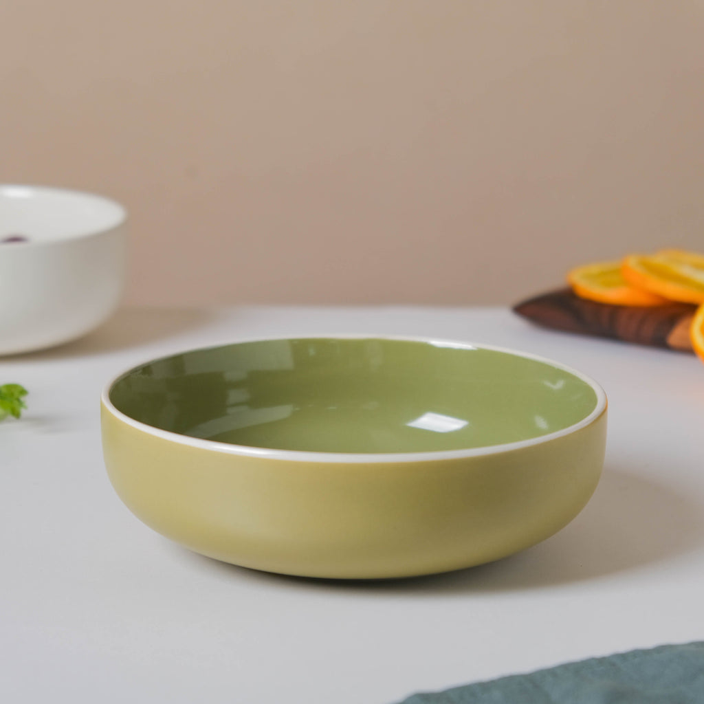 Jaen Olive Green Snack Bowl 7 Inch Nestasia