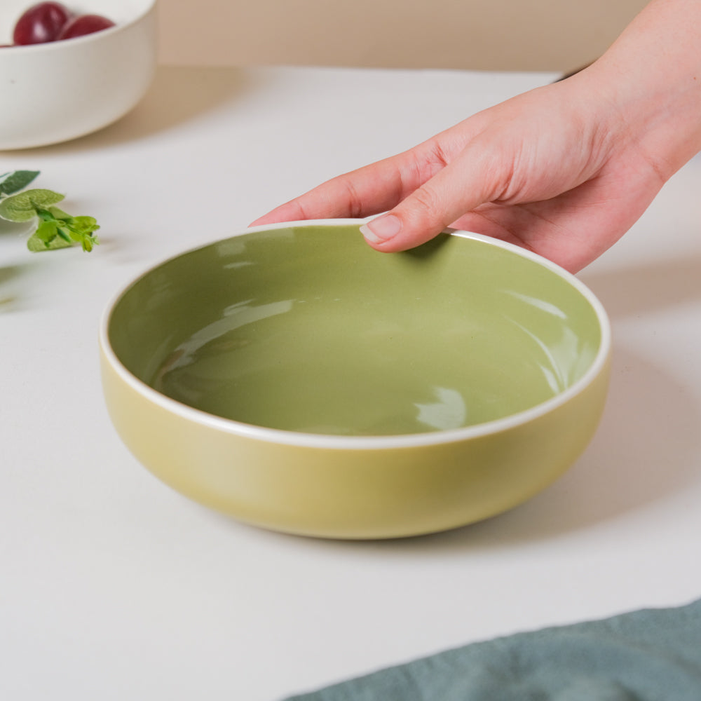 Jaen Olive Green Snack Bowl 7 Inch Nestasia