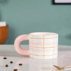 Artsy Ceramic Cup For Coffee Pink Set of 2 330ml Nestasia