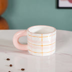 Artsy Ceramic Cup For Coffee Pink Set of 2 330ml Nestasia