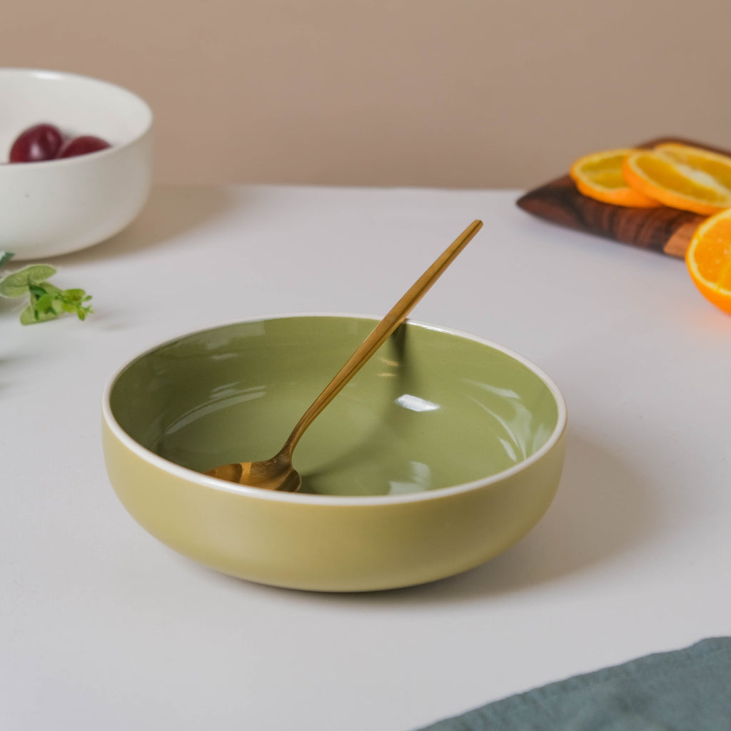 Jaen Olive Green Snack Bowl 7 Inch Nestasia