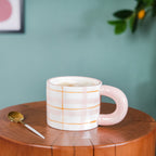 Artsy Ceramic Cup For Coffee Pink Set of 2 330ml Nestasia